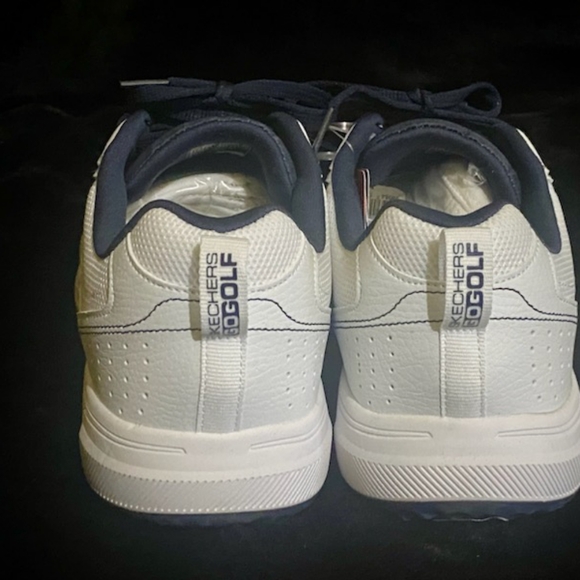 Skechers Go Golf Prime Lynx 3 Spikeless Leather Golf Shoes Men 12 White Navy New - Picture 5 of 6